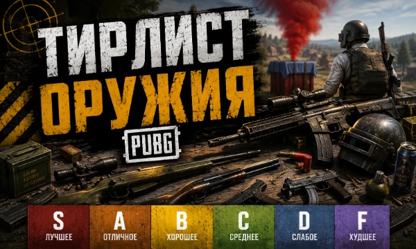 Составь свой тирлист оружия PUBG! Оцени всё - от штурмовых винтовок и снайперок до пистолетов, дробовиков и оружия ближнего боя. Что заслуживает звание абсолютного фаворита и главного аутсайдера