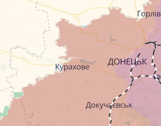 Линия фронта сейчас (Курахово уже тыл для Российских войск) Линия фронта сейчас (Курахово уже тыл для Российских войск)