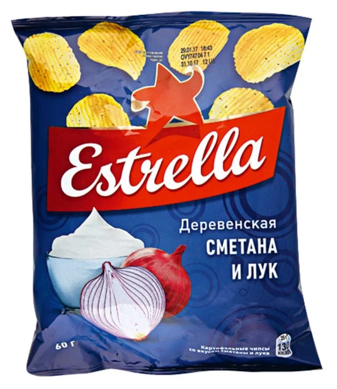 Рифлёные Эстрелла со сметаной и луком. OH BOY! От одного вида пачки уже пошла слюна Рифлёные Эстрелла со сметаной и луком. OH BOY! От одного вида пачки уже пошла слюна
