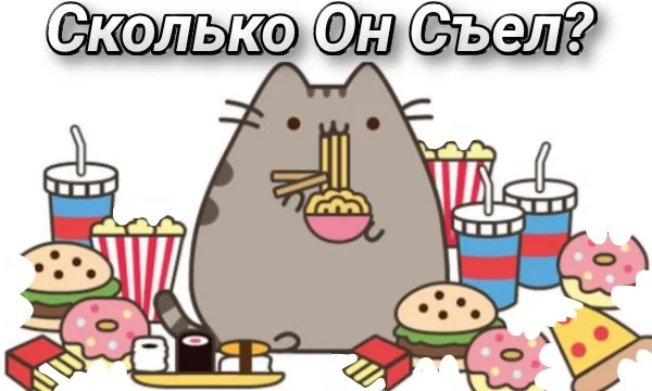 Вы сказали коту Пушину чтобы до моего приезда ничего не ел, но пока вы вышли, пушин уже съел много еды! Вам нужно посчитать сколько пушин съел еды!