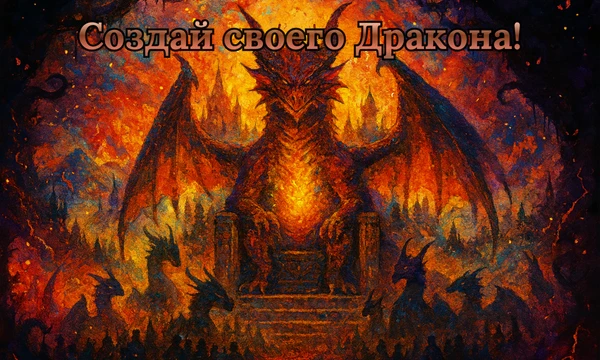 Привет! Многие из вас, наверняка, мечтали создать собственного дракона 🐉, и теперь это возможно! Выбирайте из множества настроек и создавайте своего уникального дракона! Уверен, вам понравится! 🐉